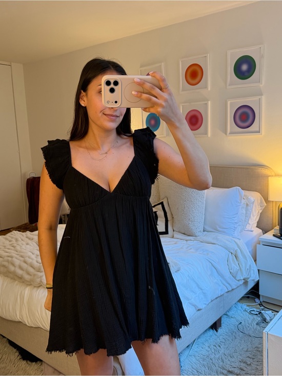 Princess Polly Dresses & Skirts - Princess Polly Black Babydoll Mini Dress | Cottagecore | Boho | Size S/M